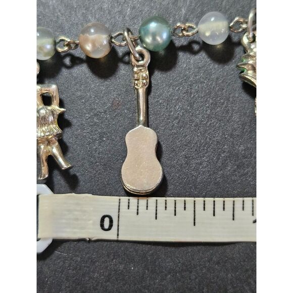 1950's Little Miss Brand Hawaii Charm Bracelet 7" Silver Tone Vintage - Picture 11 of 12